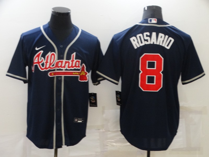 2021 Men Atlanta Braves #8 Rosario blue Nike MLB game Jersey
